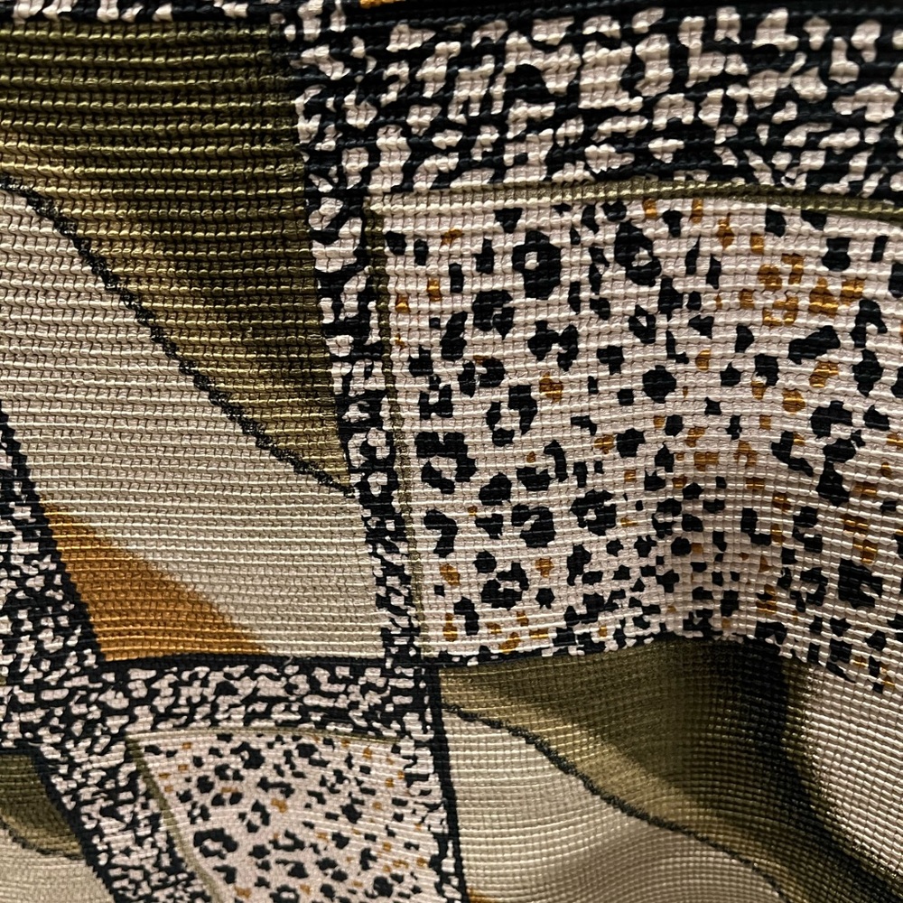 Milano High Round Collar Sleeveless Ribbed Top Mixed Patchwork Animal 🐆 Print - Picture 11 of 13